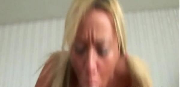  Pigtail Blonde Furious Cocksucker Making Cock Blow Cum